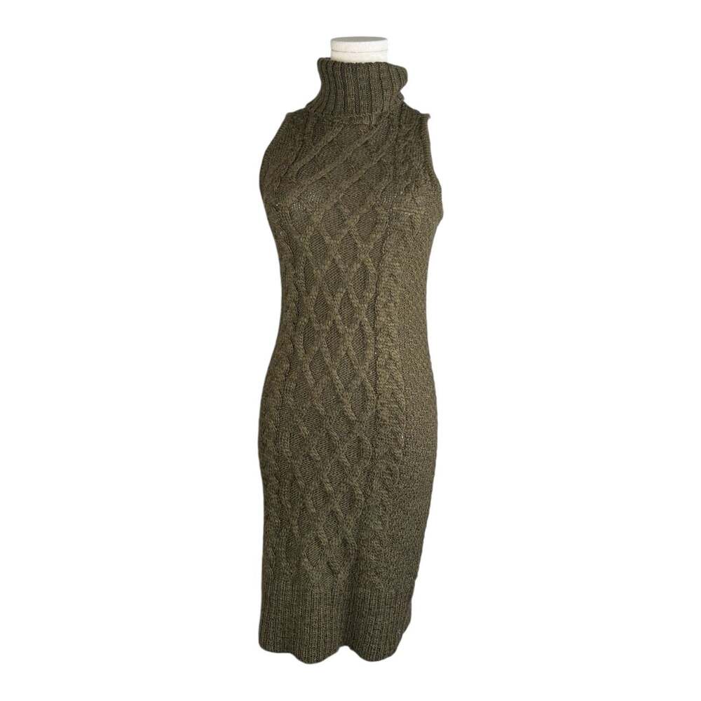 American Eagle Outfitters Cable Knit Sweater Dress Olive Green XS